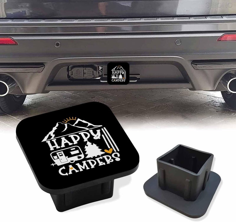 Swono 2” Trailer Hitch Tube Cover Plug Cap Rubber,2 Inch Black Receiver Tube Trailer Hitch Plug Hitch Cover(1 Pack) - Image 1
